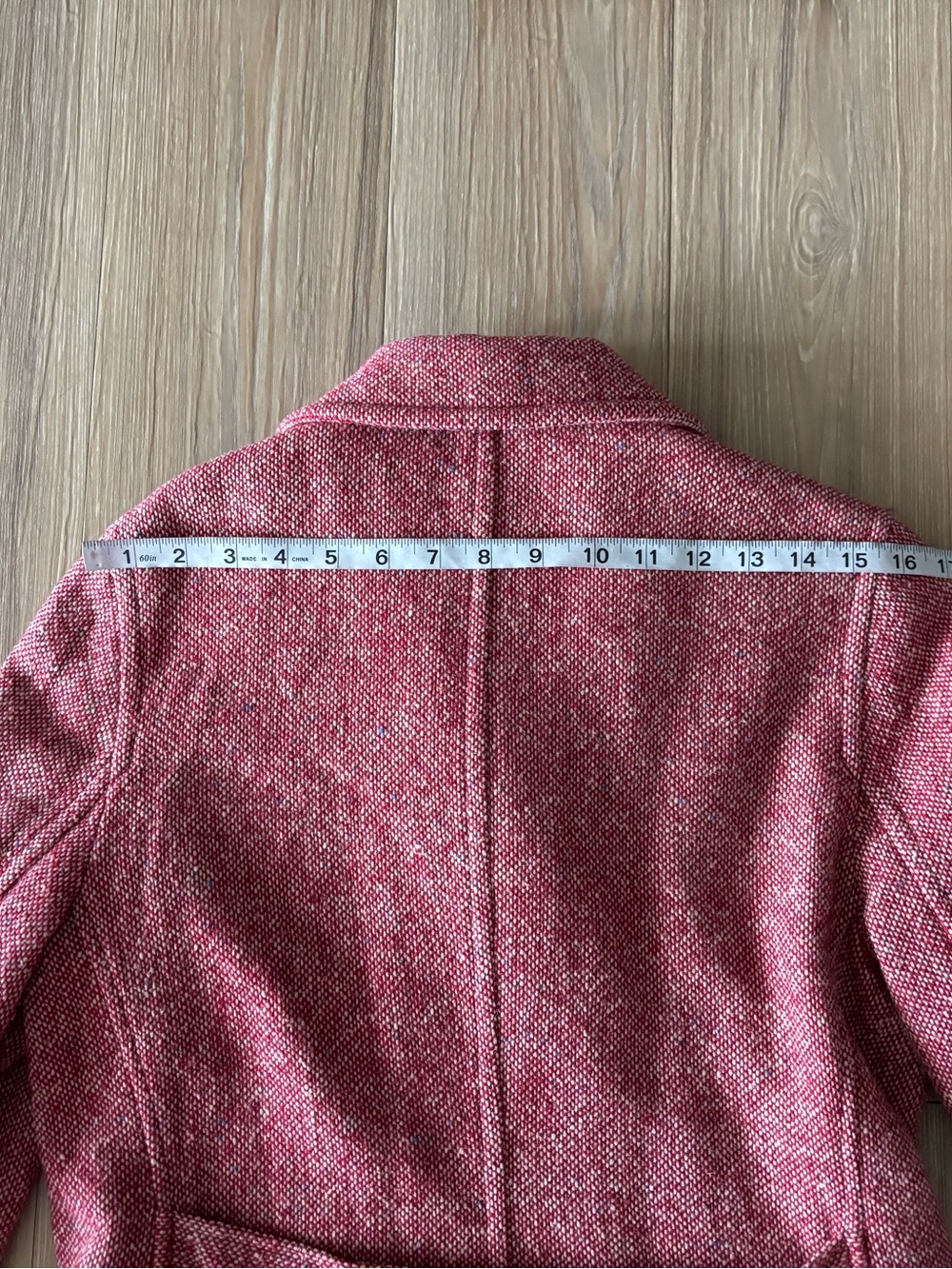 VTG Delia’s Pea Coat Red Wool Tweed Double-Breasted Womens L Y2K Classic Preppy - Picture 12 of 12